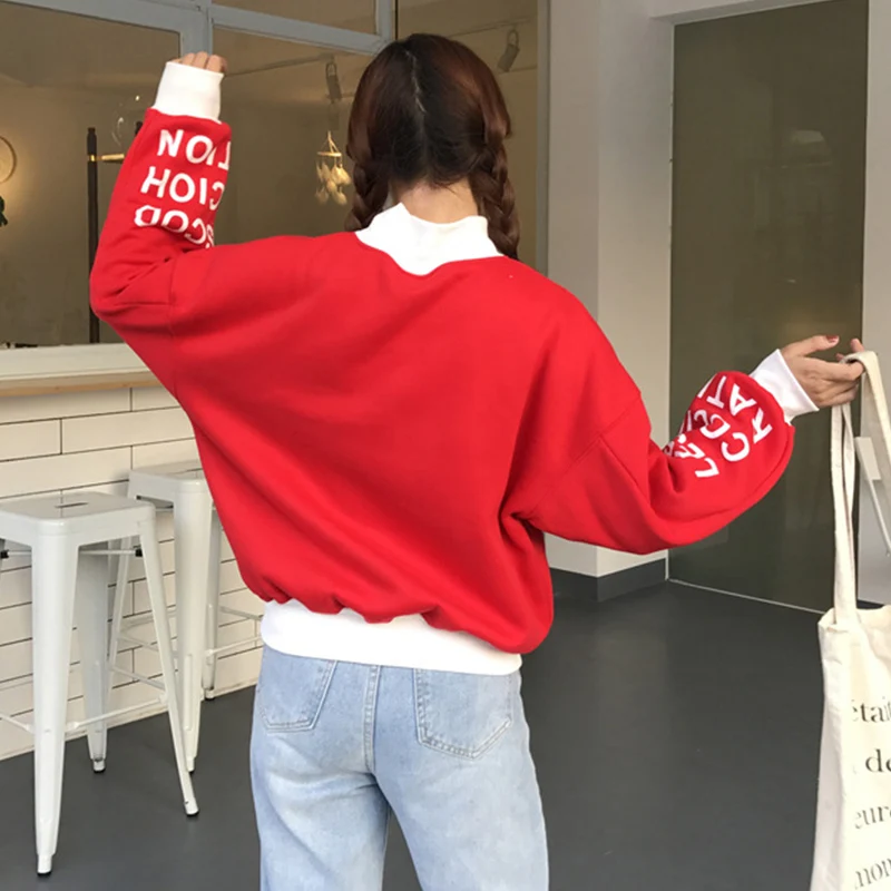 Милые японские короткие толстовки водолазка Женская Толстовка 2019 универсальные