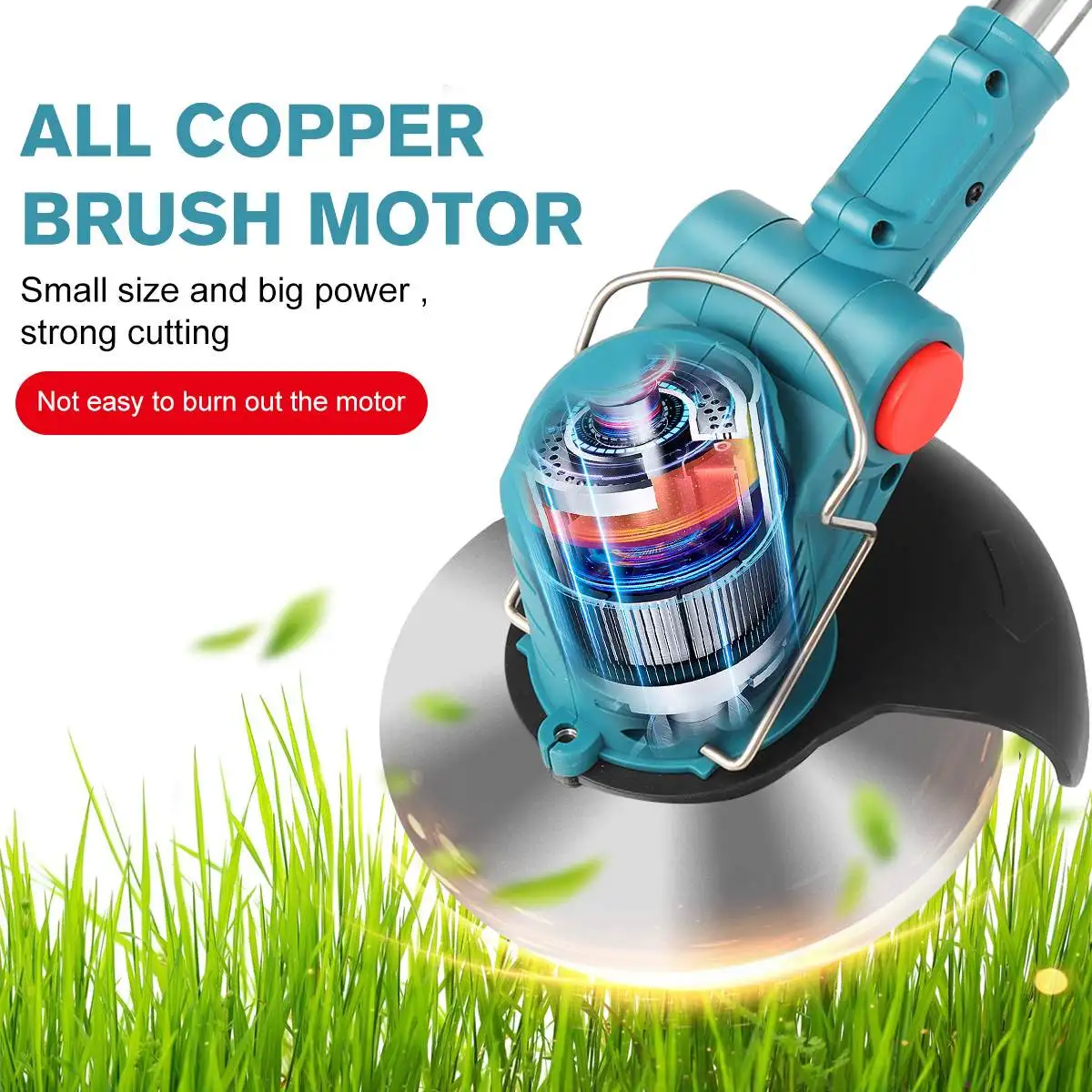 21V Garden Electric Grass Trimmer Cordless Lawn Mower Length Adjustable Bush Cutter Power Tools Compatible Makita Battery