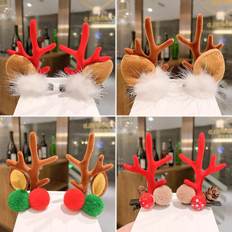 

Christmas Headdress Cute Sweet Girl Antler Hairpin Headwear Children's Hair Accessories Decorate Women Love's Elk Ear Hairwear