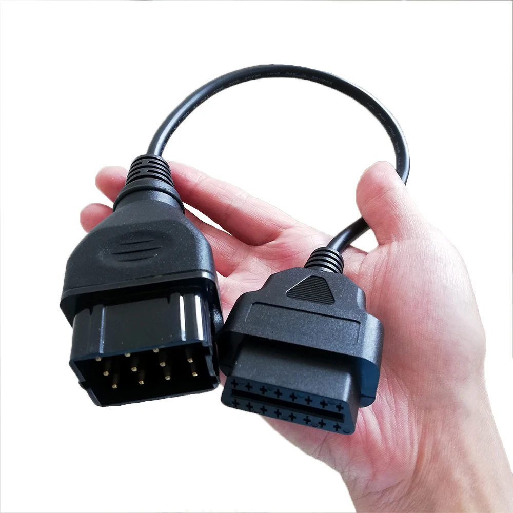 10 шт./лот для Renault 12Pin штекер OBD2 OBDII для Renault 16Pin Женский адаптер автомобильного диагностического инструмента конвертер Кабель