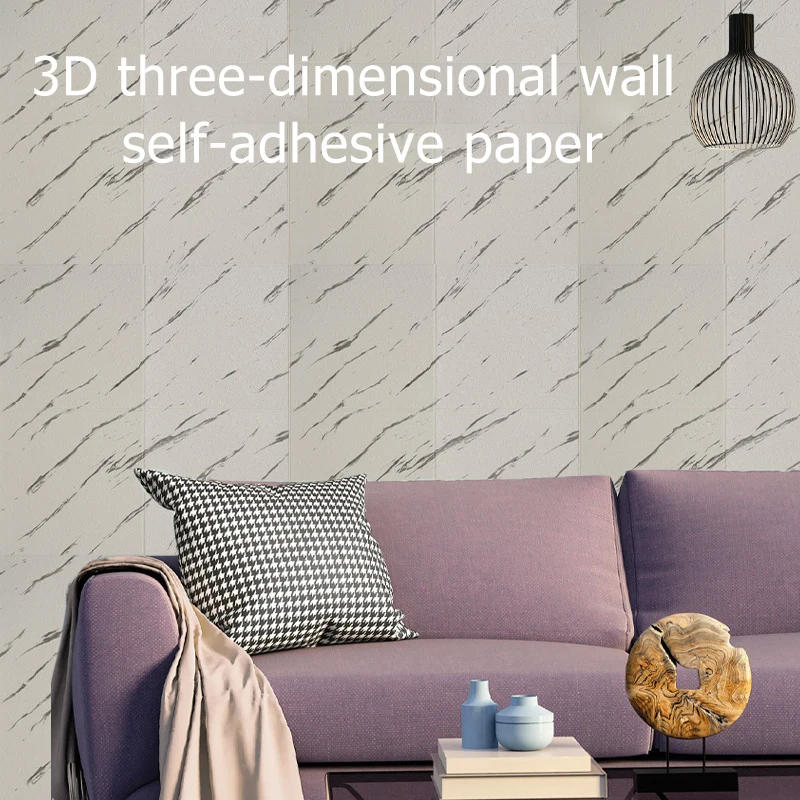 

70x70cm 3D Wall Sticker Pattern Bedroom Decoration Waterproof Self-adhesive Wallpaper For Living Room Kitchen TV Backdrop