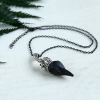 black raven necklaceskull raven with crown pendant gothic necklace crow necklace witch vampire necklacepunk skull pendant