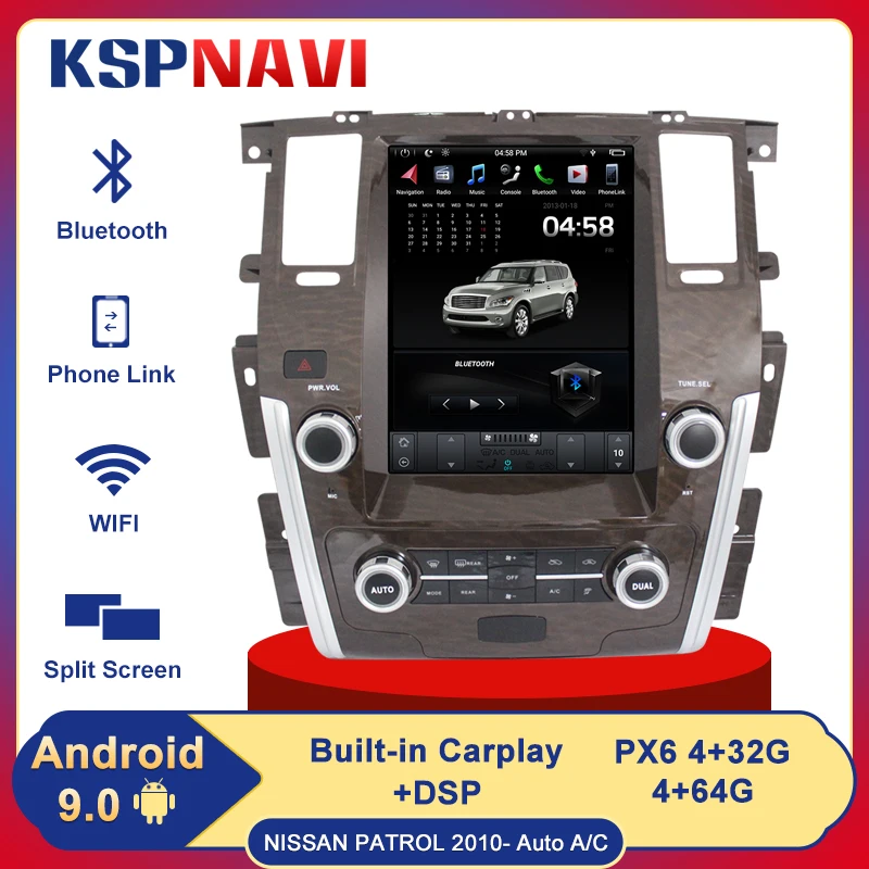 

12.1 Inch Android Car Stereo for Nissan Patrol 2010- Auto A/C/ Infiniti QX80 2013- Auto Multimedia Radio Player Headunit GPS Map