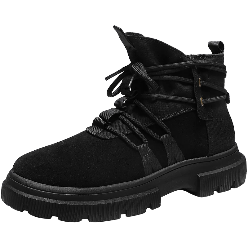Новые мужские ботинки 2019 г. Теплые зимние на меху рабочая обувь мужская модные