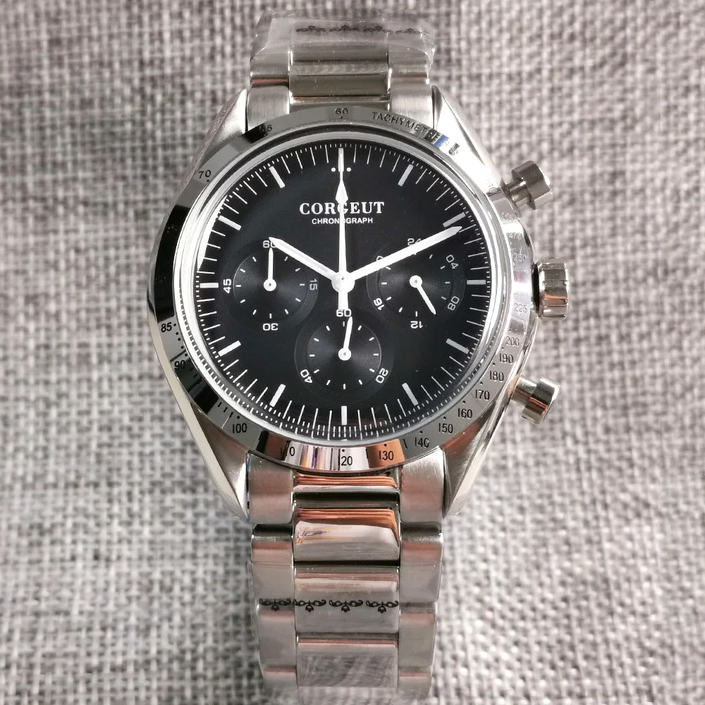 Мужские кварцевые часы с хронографом 40 мм черный/белый/синий/зеленый циферблат