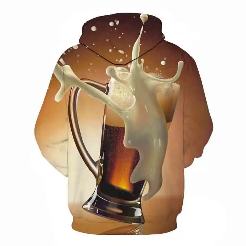 

3D Beer Hoodies Men/women Hoodie Sweatshirt Hooded Mens Get Together Drink Beer Tracksuits Funny Casual Full Print Regular