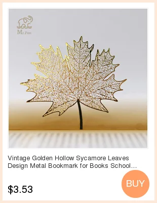 Винтаж золотые полые Sycamore оставляет дизайн металлическая Закладка для книг школьников Винтаж закладки красивые подарки