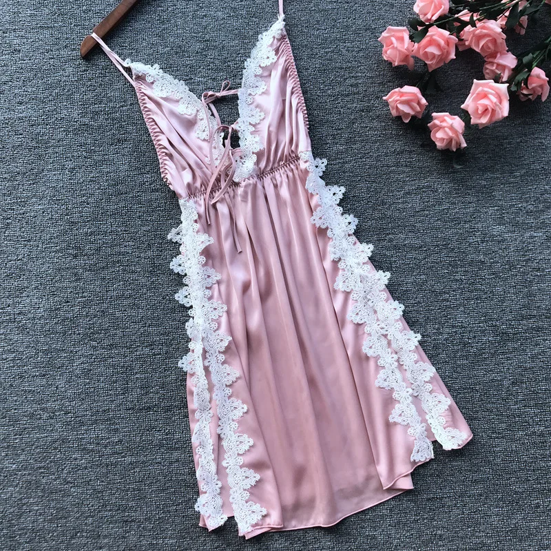 2019 летние Ночные рубашки с v образным вырезом летняя Ночная рубашка без рукавов