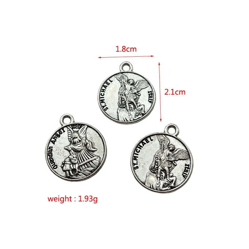Религиозный арчанель покровитель подвеска в виде диска серебряные