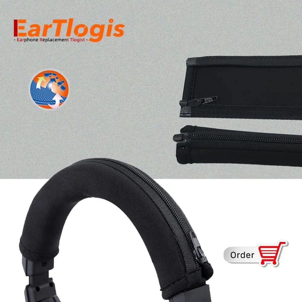 EarTlogis Replacement Bumper for Sennheiser HD280PRO HD380PRO Headset Parts Sleeve Cover Headband Cups pillow
