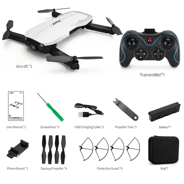 White 1 battery JJRC H71 Радиоуправляемый Дрон FPV 1080P Wi-Fi для взрослых, видео Квадрокоптер, Дроны с камерой для начинающих, Складные Игрушки для управления с приложением RTF - Цвет: White 1 battery