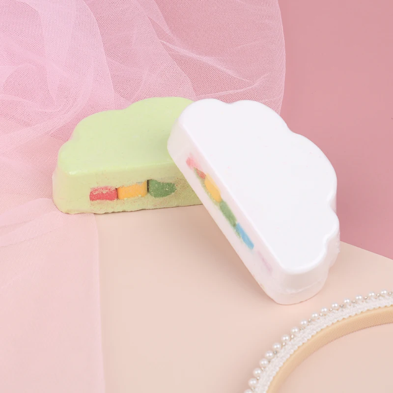 

110g soap Natural Skin Care Cloud Rainbow Bath Salt Shower Bomb Exfoliating Hydrating Brightening Skin Colorful