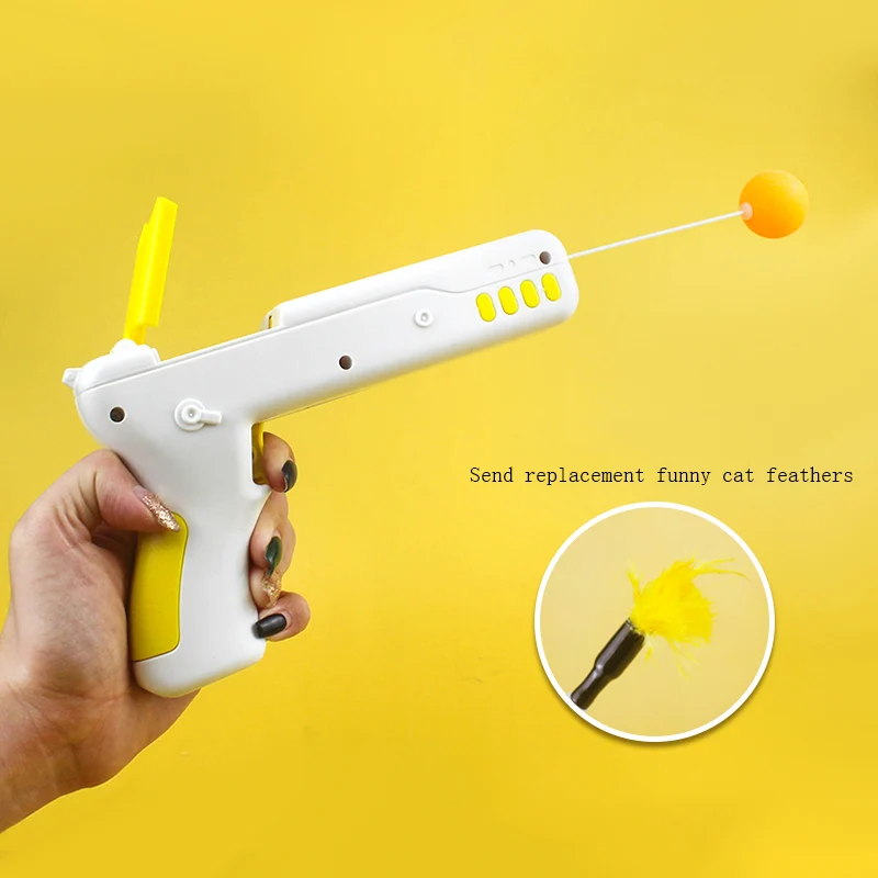 Весёлые женские пистолет с перьями и шариками пружина для игры - Цена: 491.48