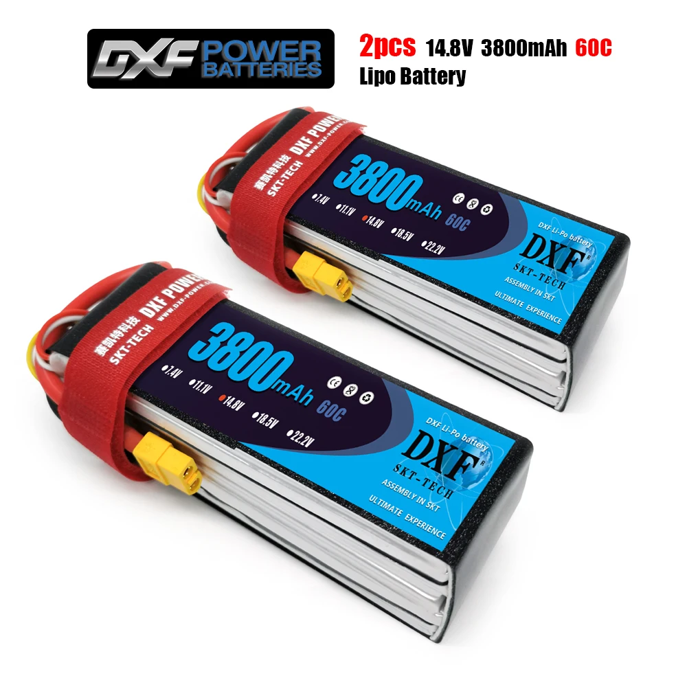 

DXF 3800mAh Lipo battery 4S 14.8V 60C-120C XT60/DEANS/XT90/EC5 For AKKU Drone FPV Truck four axi Helicopter RC Car Airplane