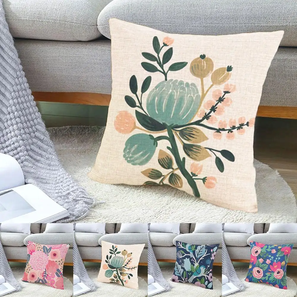 

Throw Pillow Cushion Cover Flower Plant Office Lumbar Living Cushion Cover Case Pillow Decoration Sofa Room Pillow Y7T4
