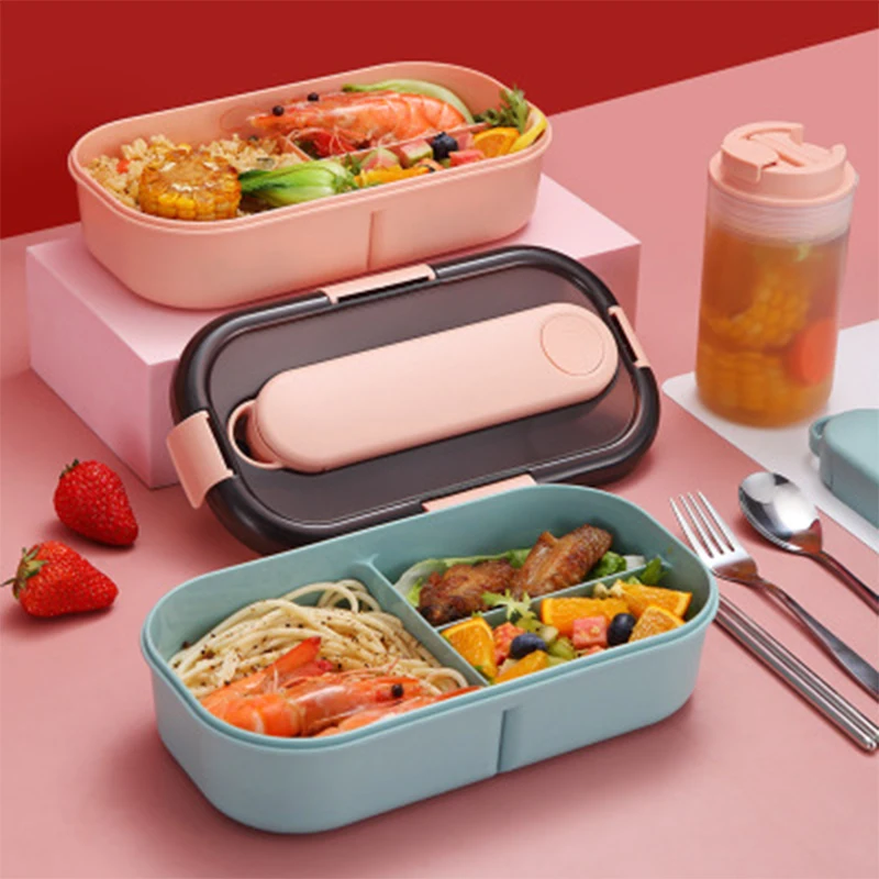 Ланч бокс Bento японский пластиковый для детей школьный контейнер микроволновой