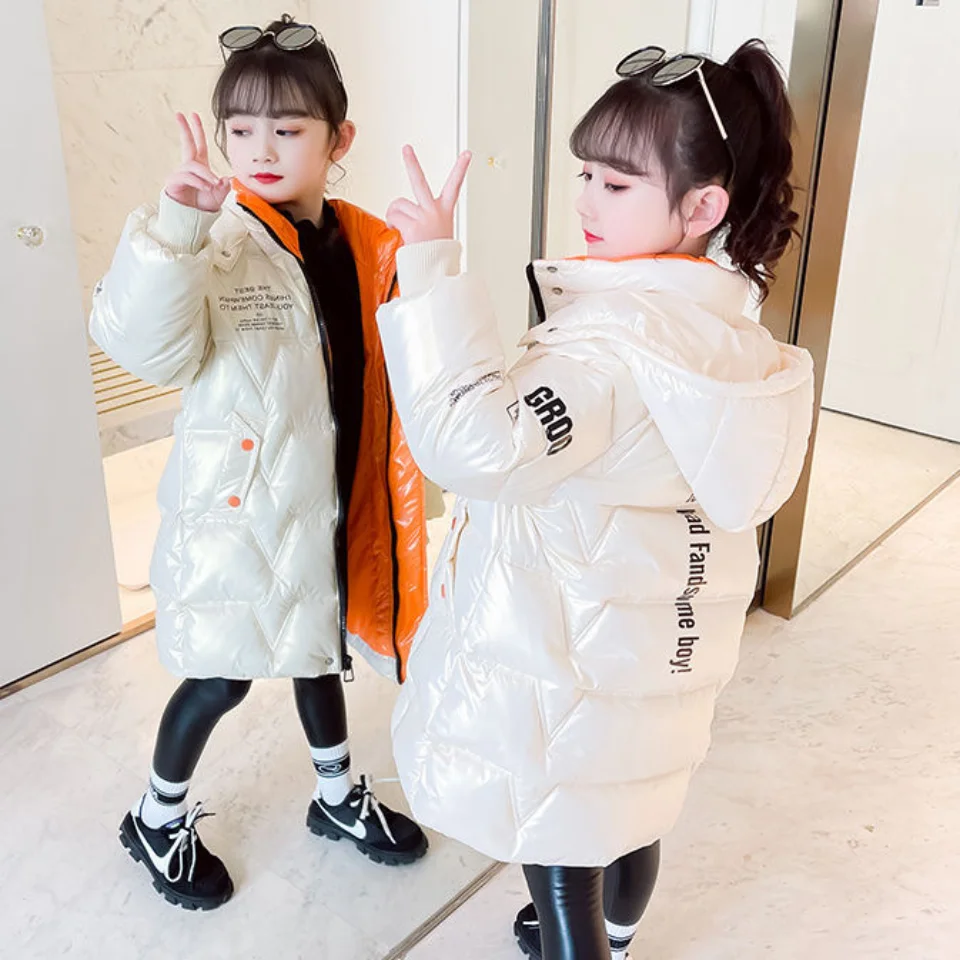 Jaqueta de Inverno para Crianças Engrossada com Capuz para Meninas e Crianças Adequada para 4 Jaqueta Médias Longas 7 8 9 10 12 Anos 5 6