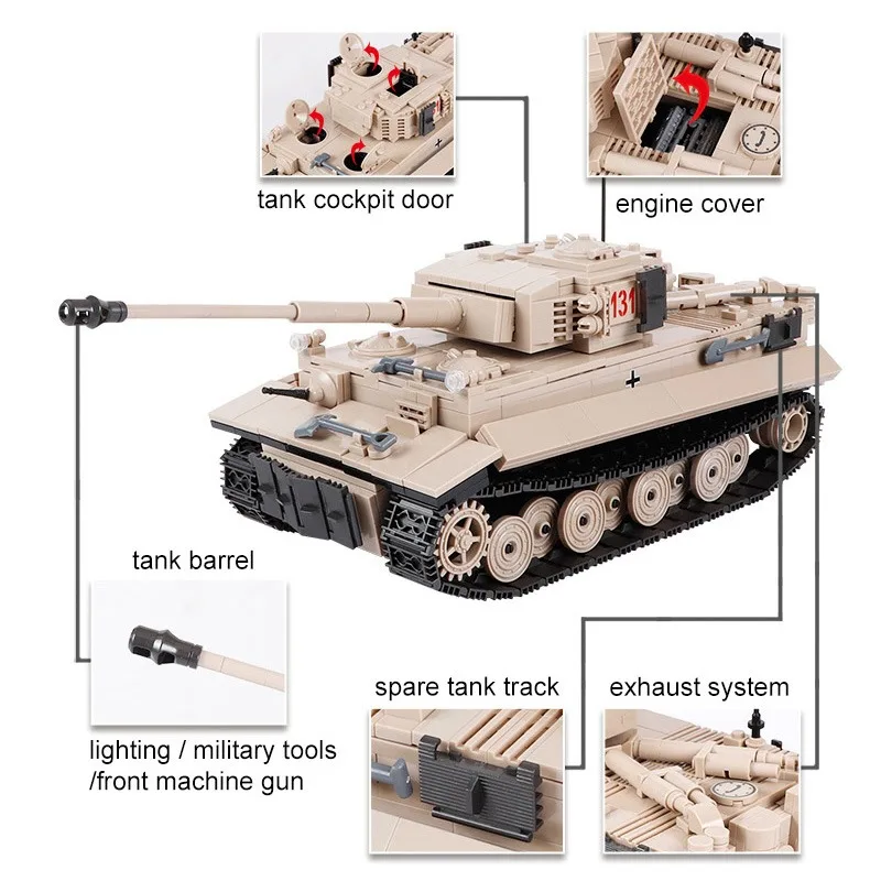 Второй мировой войны тигр 131 Военный танк строительные блоки модель тяжелых