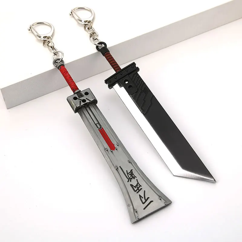 

Final Fantasy VII Remake Sword Keychain Cloud Strife Zack Fair Buster Sword Metal Pendant Weapon Key Chains Cosplay llaveros