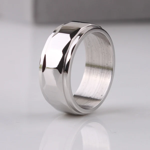 

wedding rings Wide 8mm Light Section silver color rings 316L Stainless Steel finger ring for women jewelry wholesale