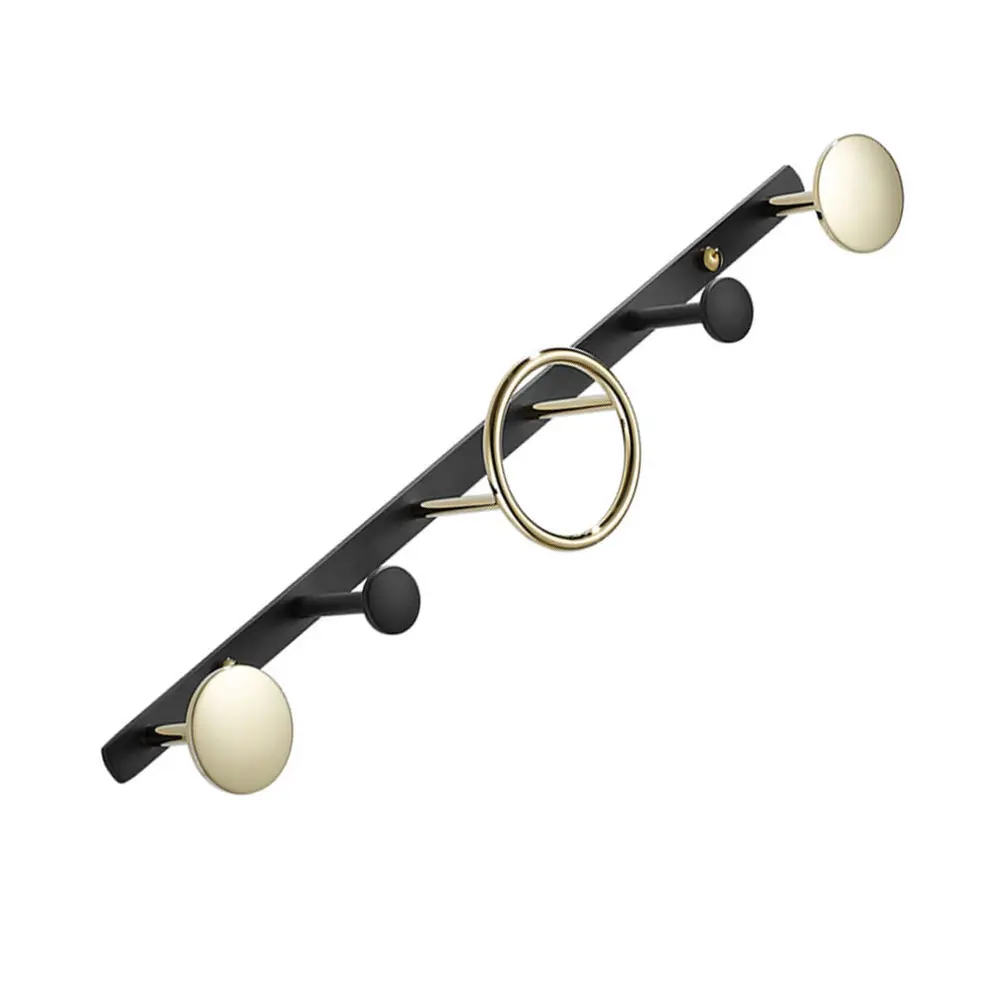 

1PC Brass Wall-mounted Clothes Hook Fashion Bathroom Row Hook (1 Ring 4-hook)