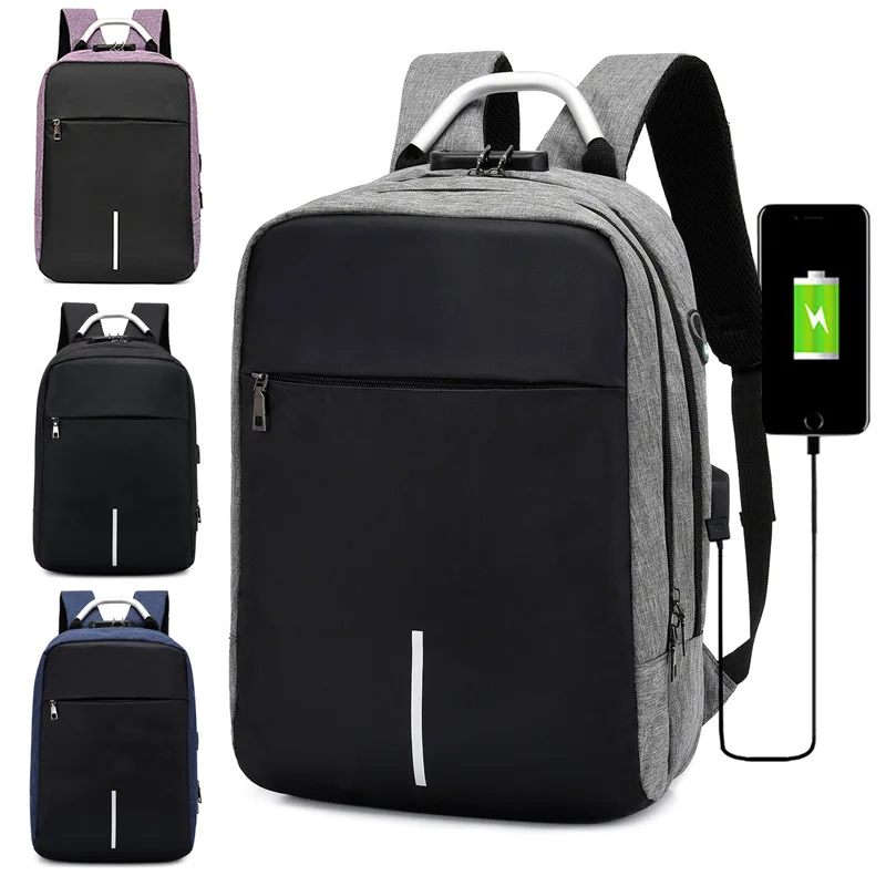 

Unisex Backpack business bag multifunctional USB anti theft travel laptop bag with lock large capacity reflective Backpack 2021