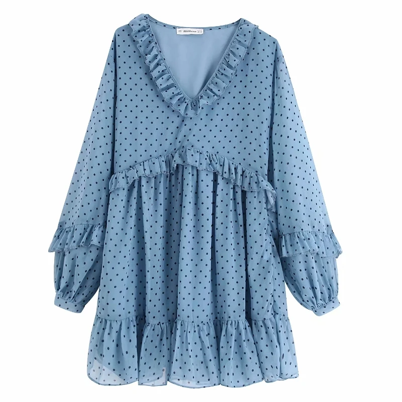 Новое Женское милое агаровое кружево горошек точечный принт Шифон vestidos подол