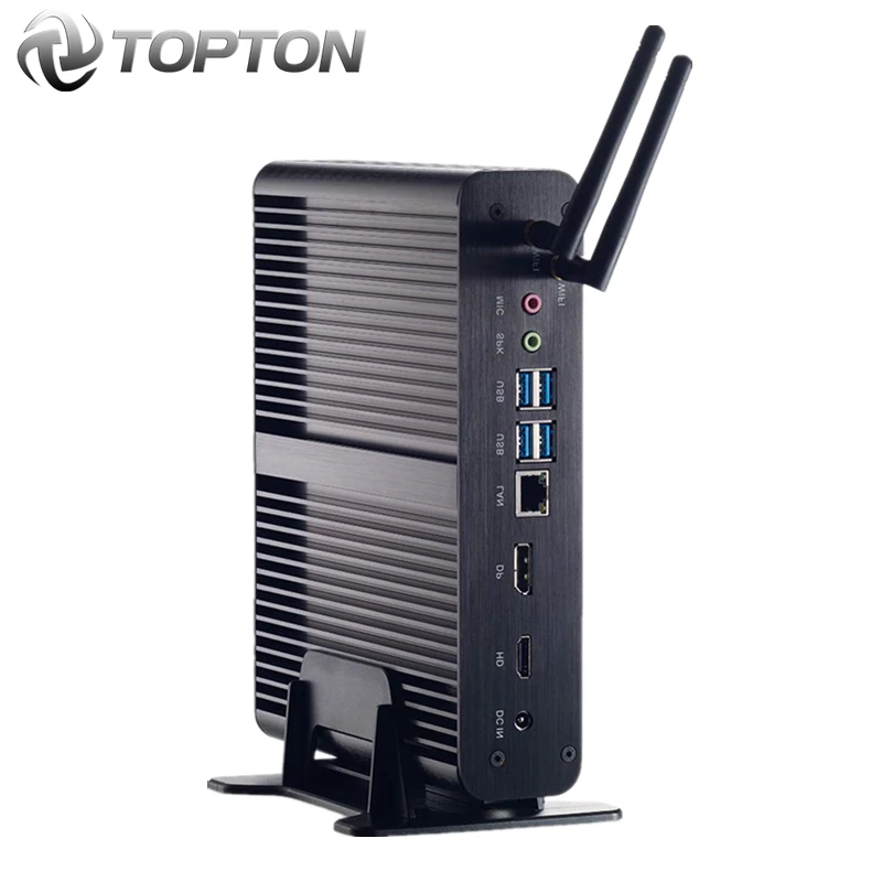 Новый безвентиляторный мини компьютер Intel i7 10710U 10510U Настольный ПК Windows 10 2 * DDR4 M.2 NVMe