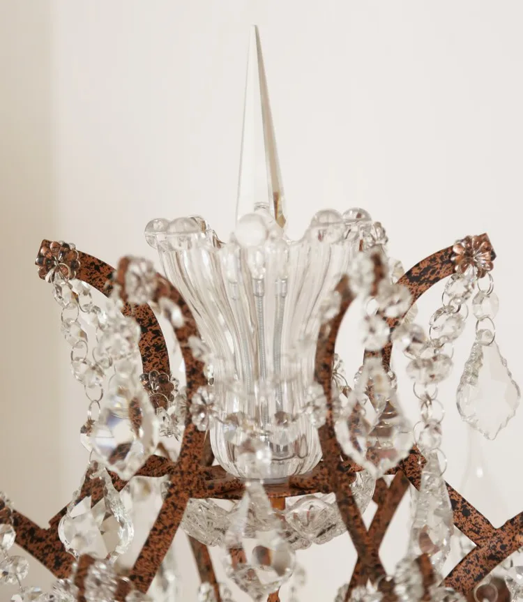 Античный деревенский Железный напольный Хрустальный торшер гостиная Декор