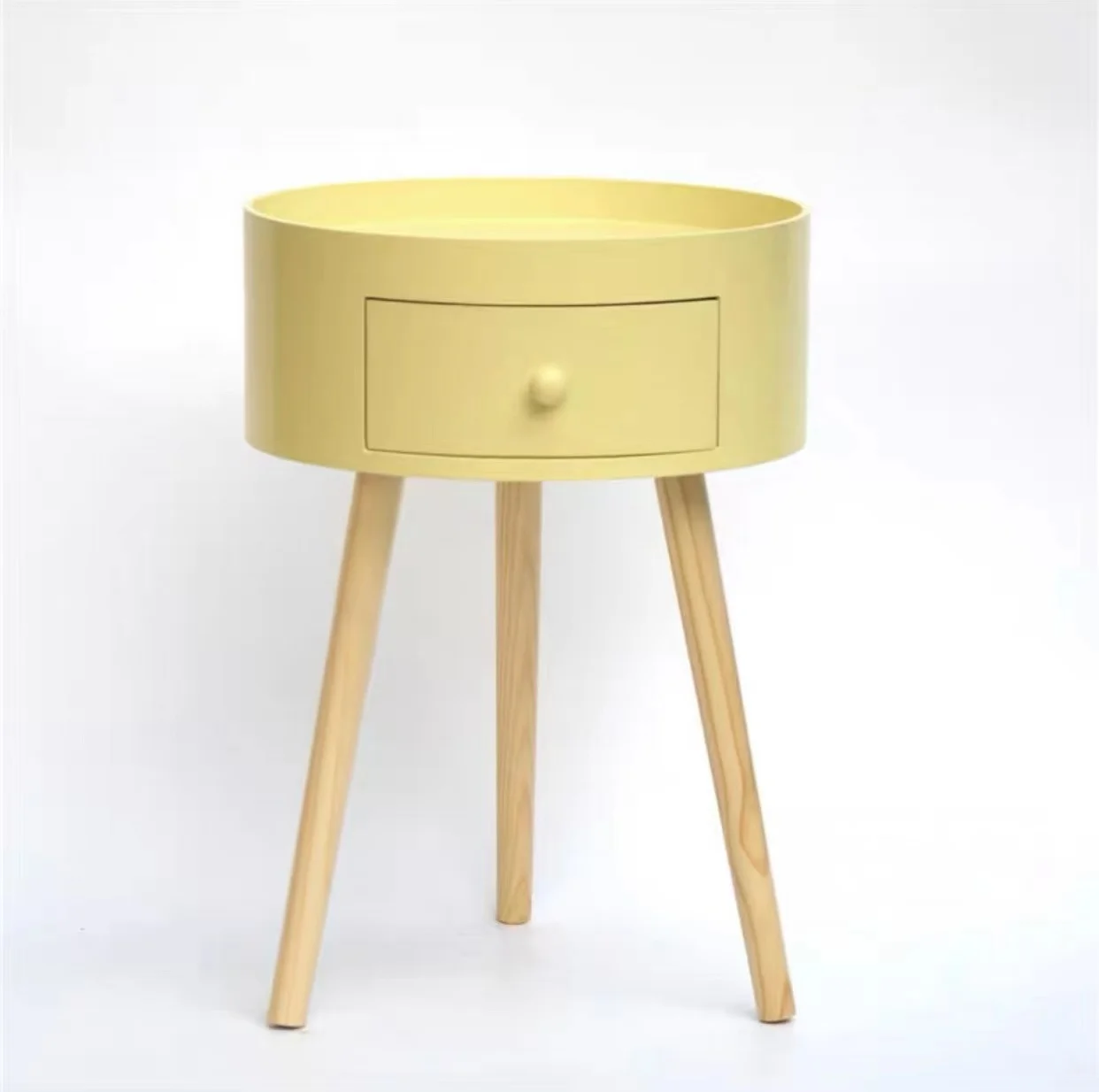 Прикроватная тумбочка круглая мебель простая современная сборка детский