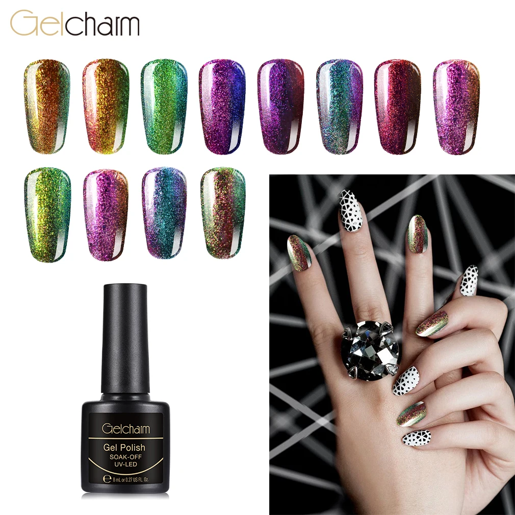 Gelcharm Хамелеон Гель лак 3 го поколения черная основа требуется Vernis Полупостоянный