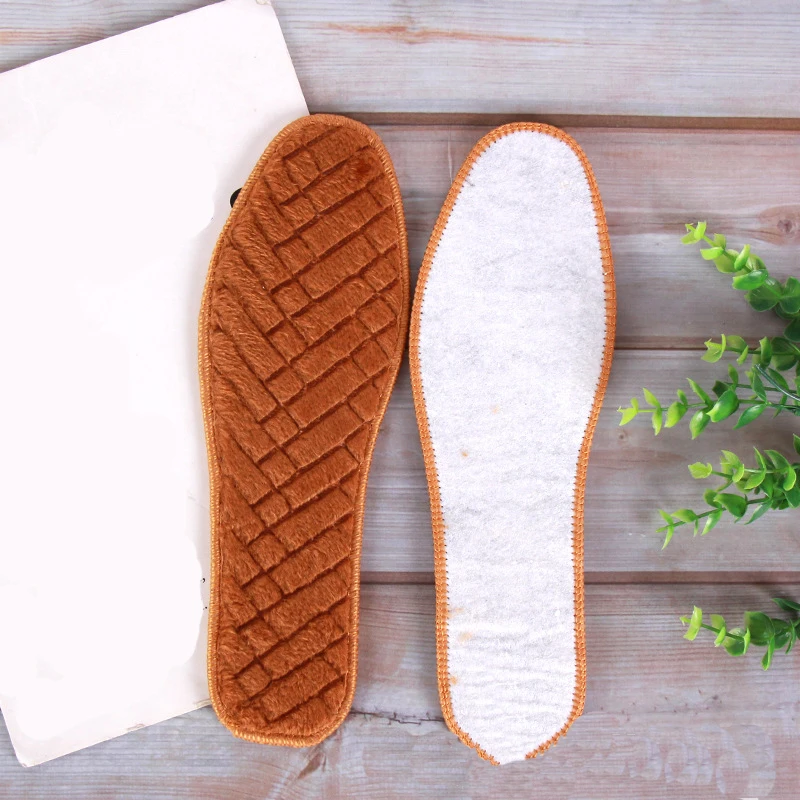 1 пара вставных стелек стелька с тиснением из шерсти Зимняя Толстая мягкая теплая