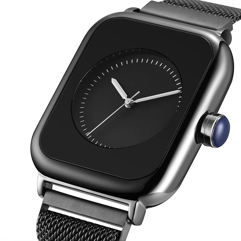 Роскошные женские наручные часы с квадратным магнитным ремешком модные