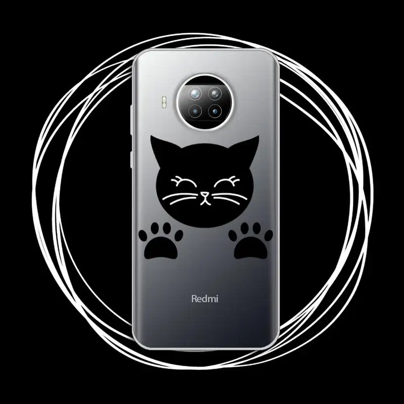 

Cute cat scratching Phone Case Transparent for Xiaomi mi Redmi note 10 t 8 9 pro lite 11 Samsung S 8 9 10 20