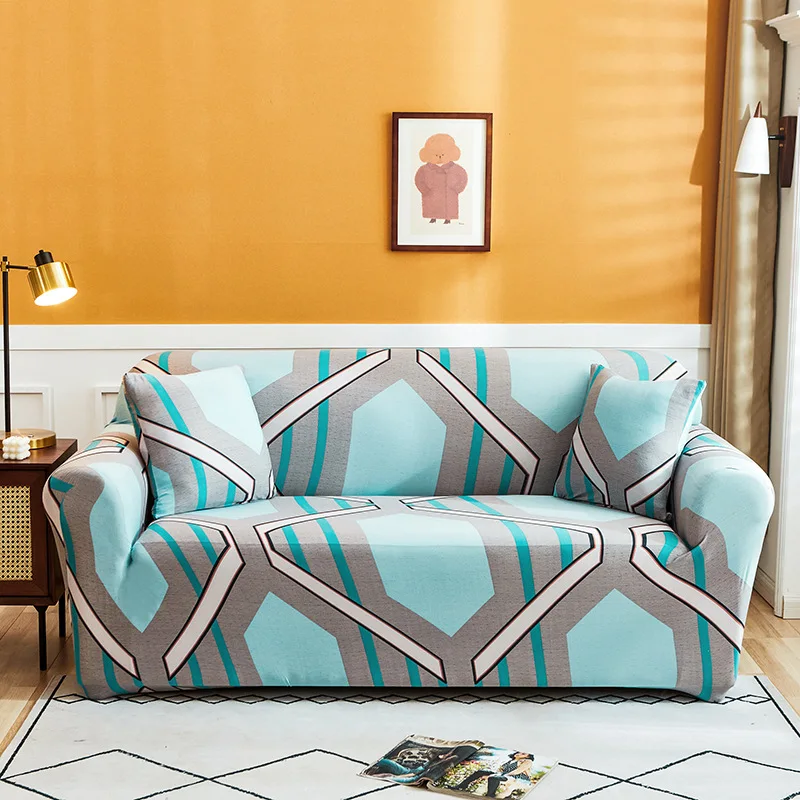 

Elastic Polyester Sofa Cover for Liveingroom Milk Silky Stretch Fabric Fabric Protective Cover 1/2/3/4 Seat