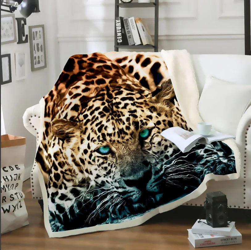 Одеяло с 3D рисунком из мультфильма леопарда