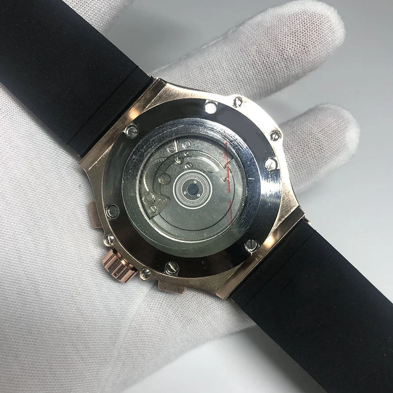 007 3 типа Мужские часы Скелетон с черным циферблатом автоматическим подзаводом