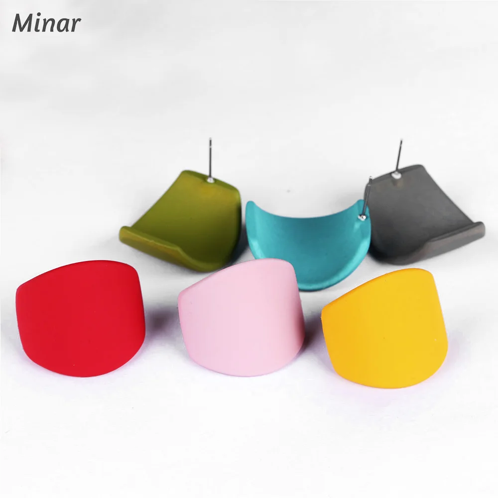 Оптовая продажа яркие цвета геометрические серьги для женщин простые