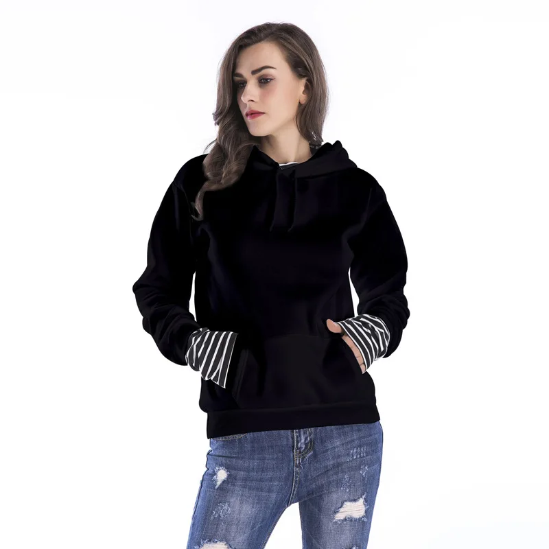 Зимняя утепленная толстовка женская Sudadera Mujer 2020 с длинным рукавом на манжете
