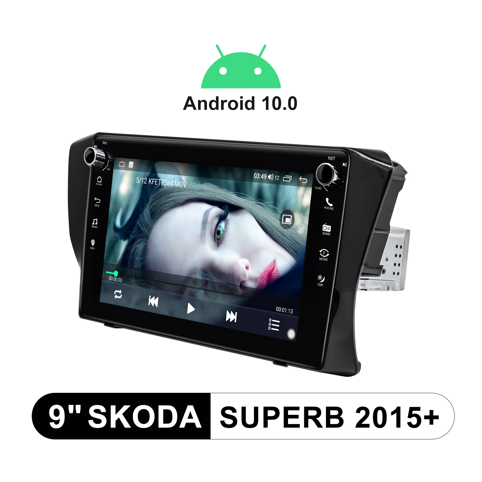 

Radio Tape Recorder Stereo Head Unit Central Multimedia 1 Din Android Auto 4G For Skoda Superb 2015+ With 9 Inch 1280X720 Screen