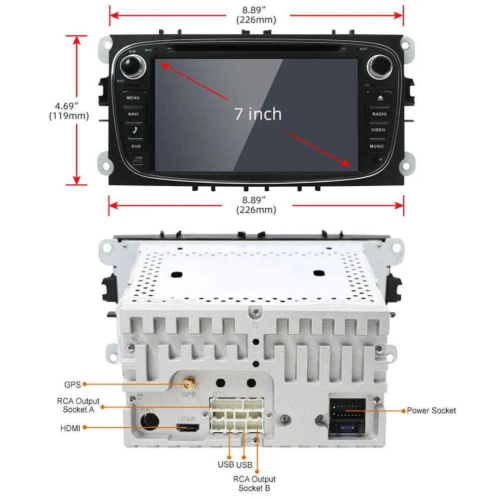 Bosion Car Multimedia player Android 10 GPS Autoradio 2 Din For FORD/Focus/Mondeo/S-MAX/C-MAX/Galaxy RAM 4GB 64GB Radio DVR | Автомобили и