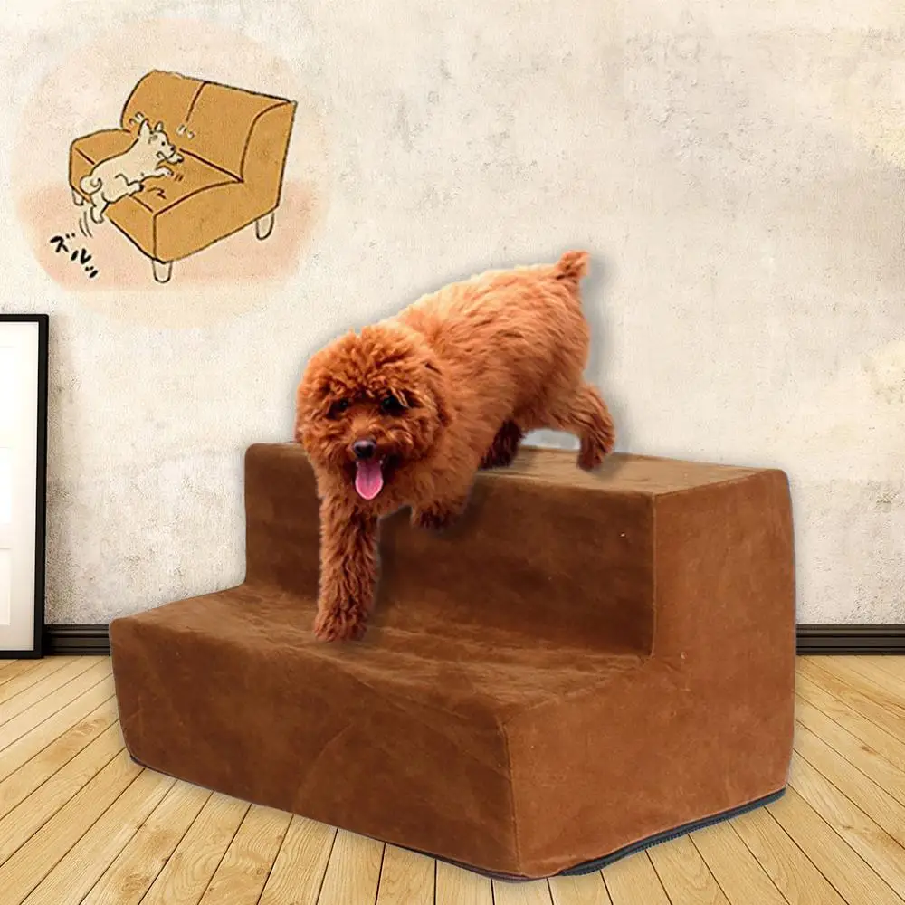 

Hot Sale High-density Sponge Anti-slip Dog Cat Pet Stairs Microfiber Cover Removable Washable Puppy Bed Pet Supplies #3B29