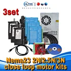 3-осевой 3 комплект шаговый двигатель с замкнутым контуром 1.2n 2n 2.5n 3Nm D 8 мм + Драйвер HBS57H + источник питания 350w36v + 4-осевой Mach3 для ЧПУ