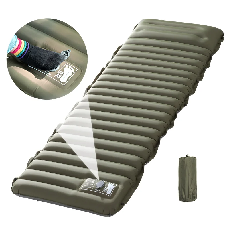 

Foot pump fast inflatable bed 10cm backpack hiking compact inflatable camping air cushion inflatable sleeping mat