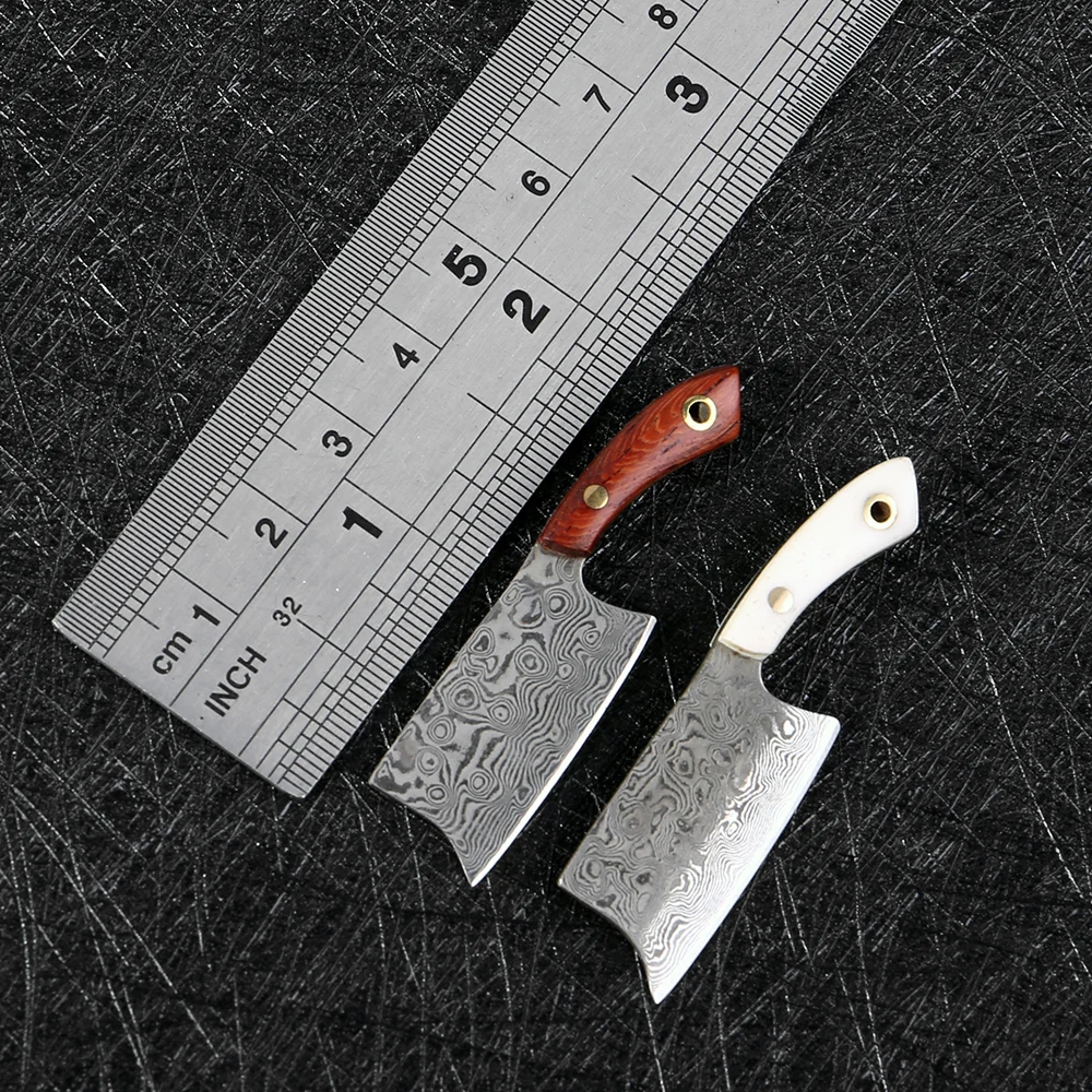 KKWOLF Дамасская сталь мини нож маленький кухонный Портативный Открытый брелок ECD