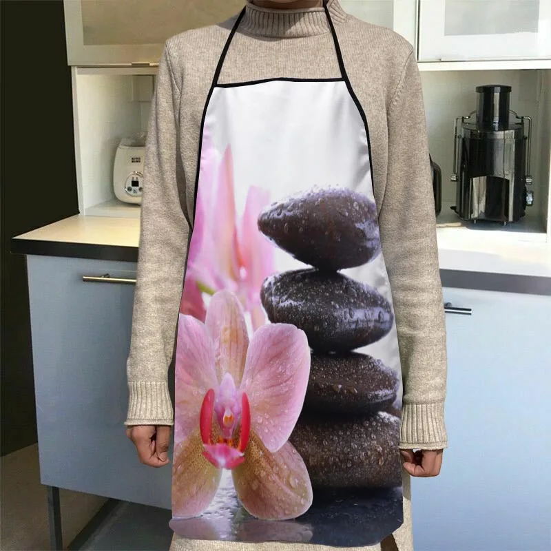 

Orchid Flower Aprons Home Coffee Shop Cleaning Aprons Anti-Dirty Kitchen Accessories For Men Women 50x75cm,68x95cm Funy Gift