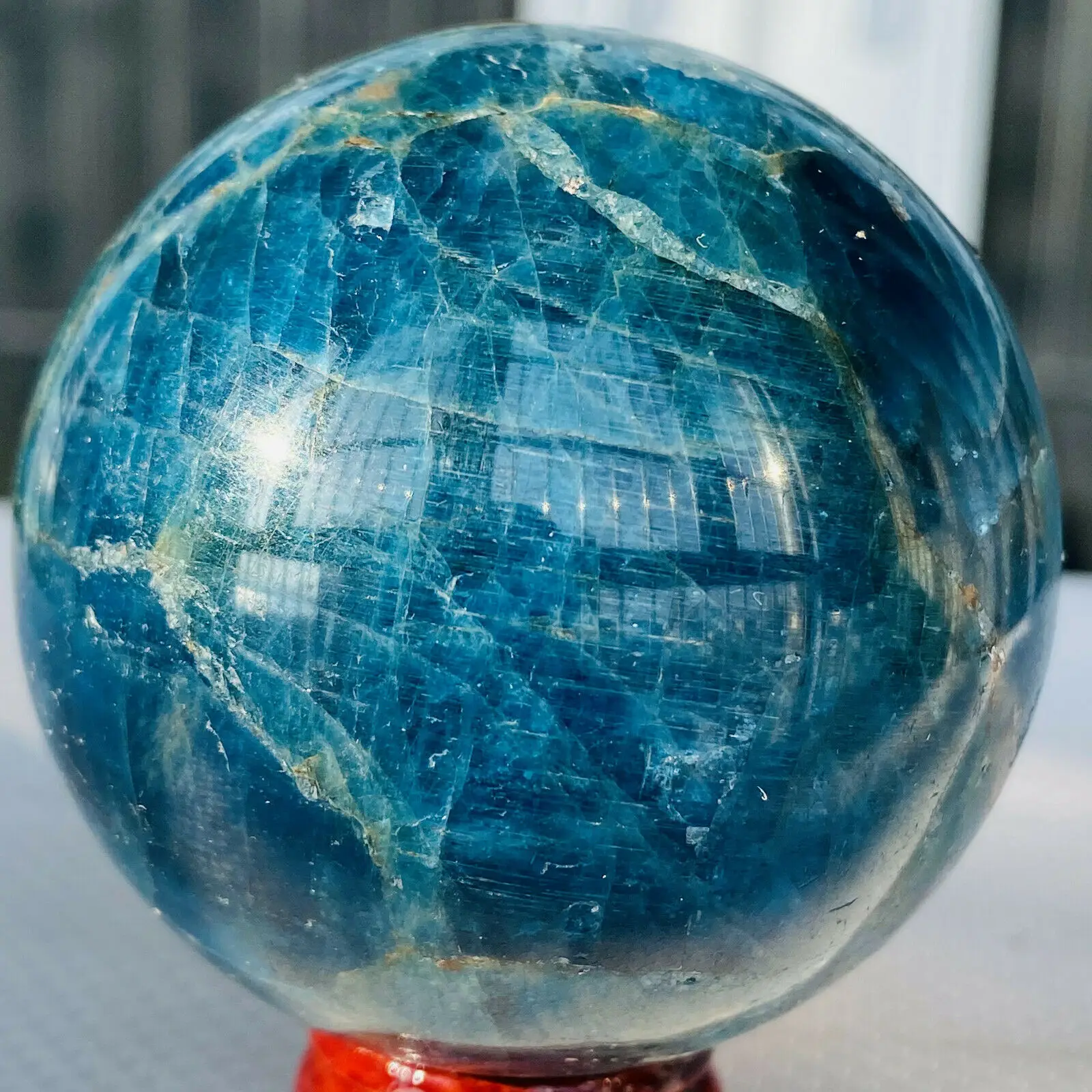 

Natural Blue Apatite Ball Sphere Quartz Crystal Mineral Healing