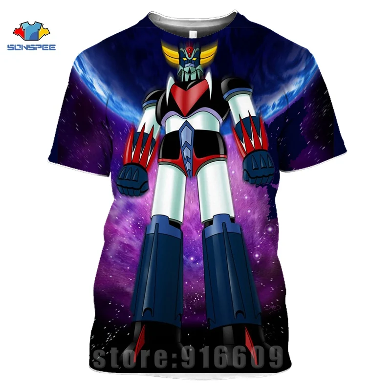 

Mazinger Z T shirt Men Japan Robot Anime 3D Print Men's T-Shirt Women Summer Goldorak Tshirt Harajuku Streetwear Fitness Shirts