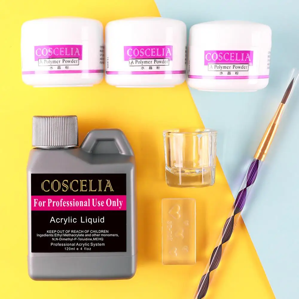 5/7 шт/набор акриловый порошок набор для ногтей Кристальный полимер маникюра