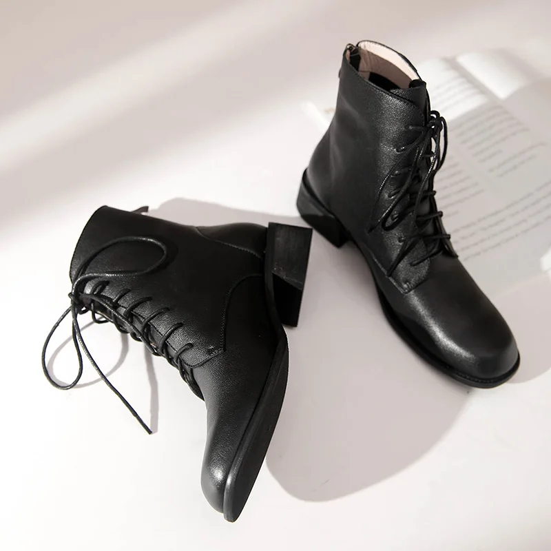 Beli Sepatu Bot Kulit Sapi Asli Wanita 2020 Musim Gugur Dan Musim Dingin Lokomotif Retro Baru Gaya Inggris Martin Sepatu Bot Pergelangan Kaki